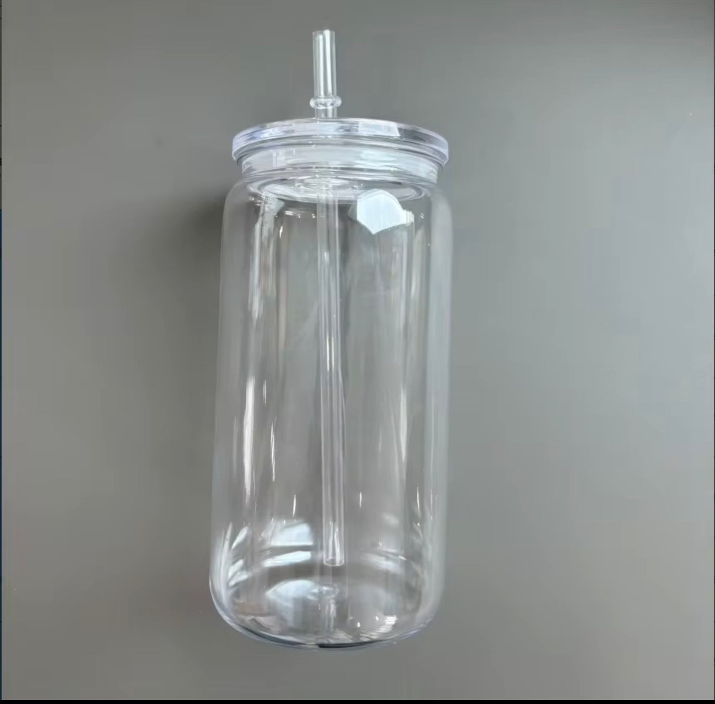 16oz sublimation glass with clear lid