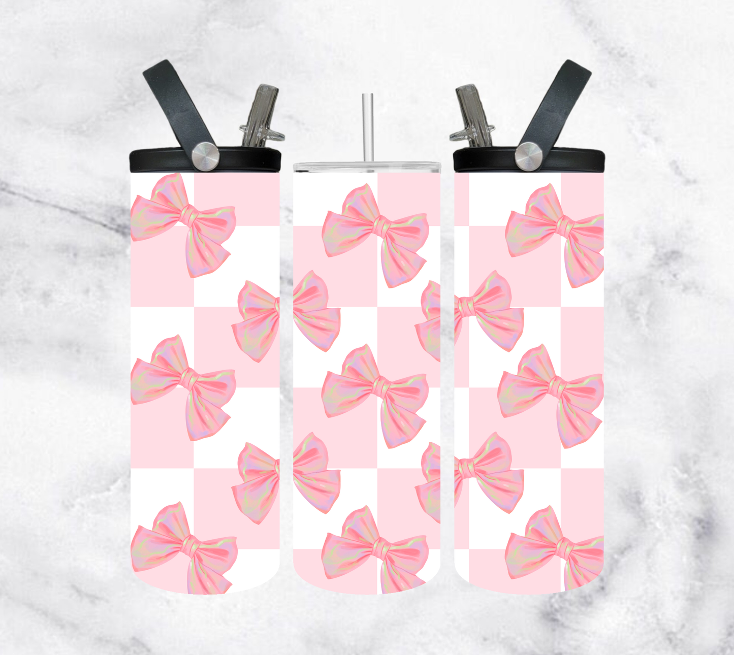 Pink metallic bows