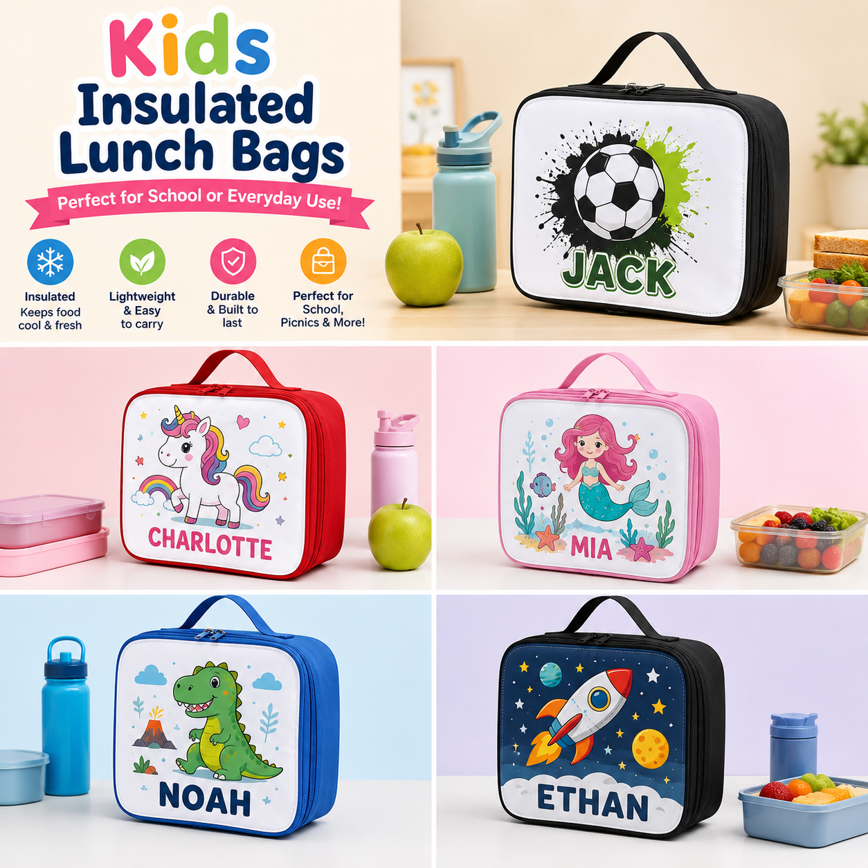 Insulated lunch bags