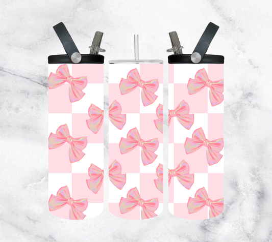 Pink metallic bows