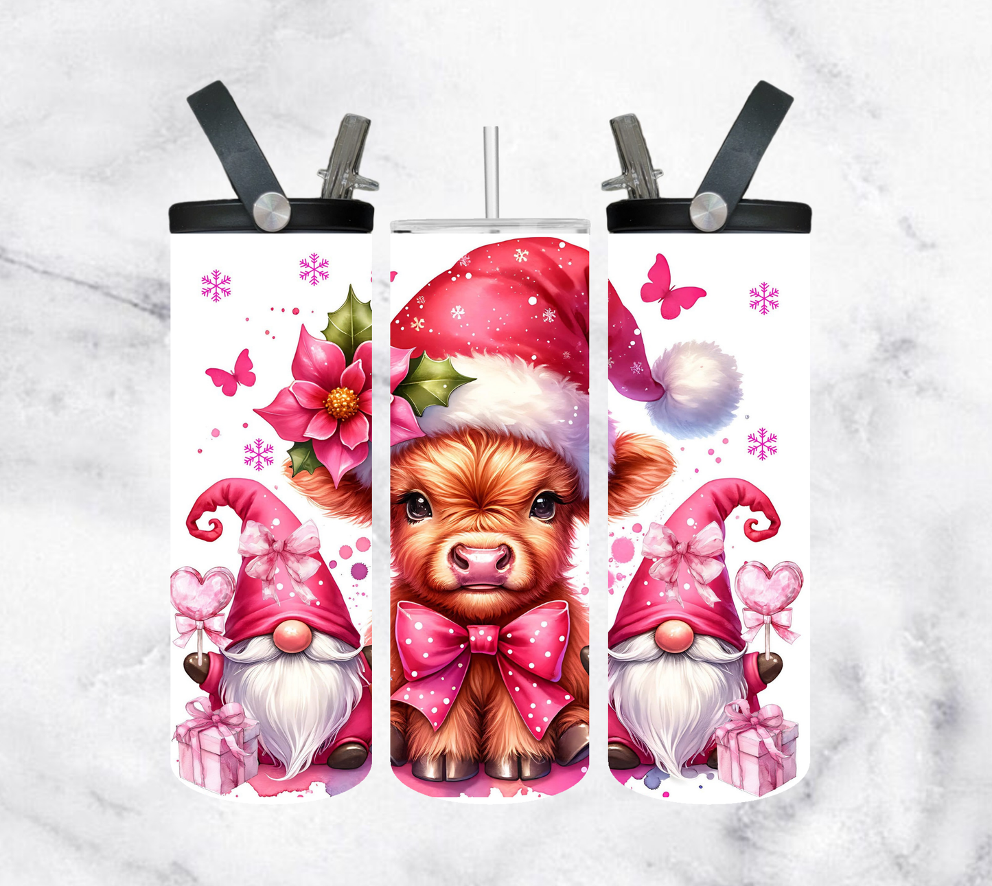 Pink Santa Reindeer