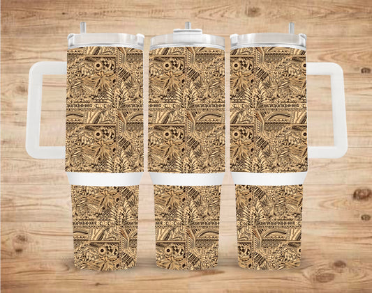 Light brown floral island
