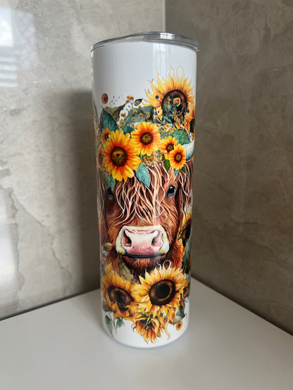 Hyland cow sunflowers