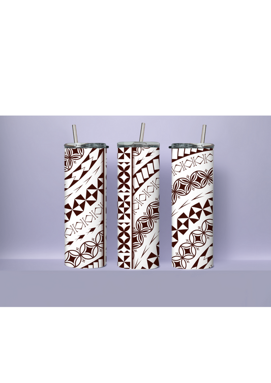 Polynesian print brown